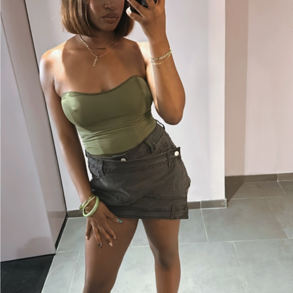 Black Denim Mini Skirt - Picture 4 of 4